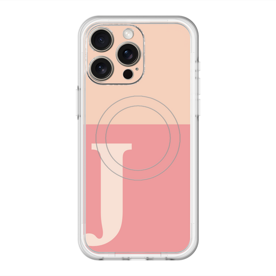スリムプロテクションプレミアムケース with MagSafe［ オリジナル - initial two tone - J pink ］
