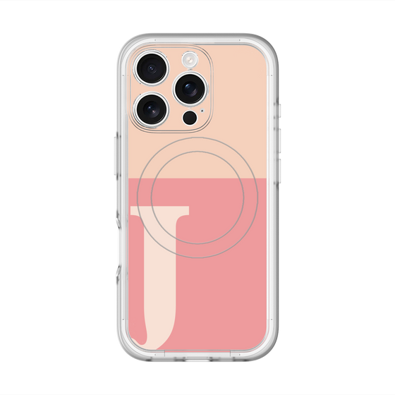 スリムプロテクションプレミアムケース with MagSafe［ オリジナル - initial two tone - J pink ］