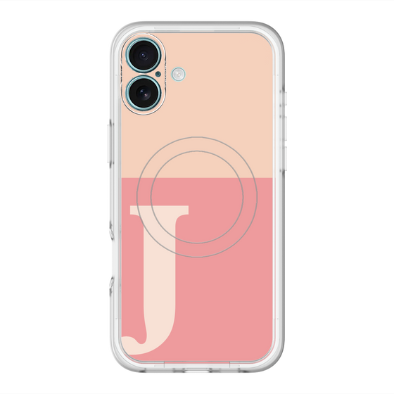 スリムプロテクションプレミアムケース with MagSafe［ オリジナル - initial two tone - J pink ］