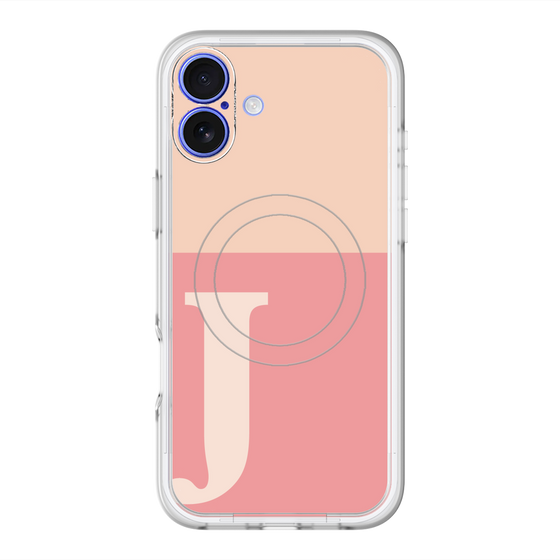 スリムプロテクションプレミアムケース with MagSafe［ オリジナル - initial two tone - J pink ］