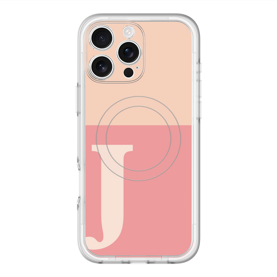 スリムプロテクションプレミアムケース with MagSafe［ オリジナル - initial two tone - J pink ］