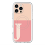 スリムプロテクションプレミアムケース with MagSafe［ オリジナル - initial two tone - J pink ］