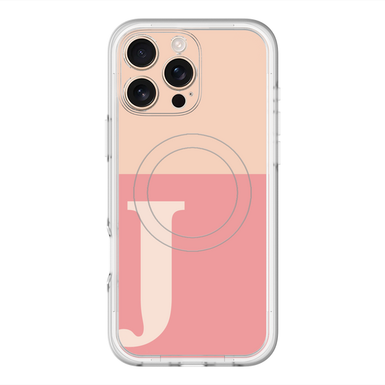 スリムプロテクションプレミアムケース with MagSafe［ オリジナル - initial two tone - J pink ］