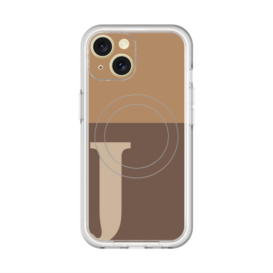 スリムプロテクションプレミアムケース with MagSafe［ オリジナル - initial two tone - J brown ］