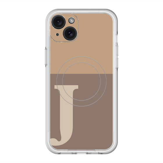 スリムプロテクションプレミアムケース with MagSafe［ オリジナル - initial two tone - J brown ］