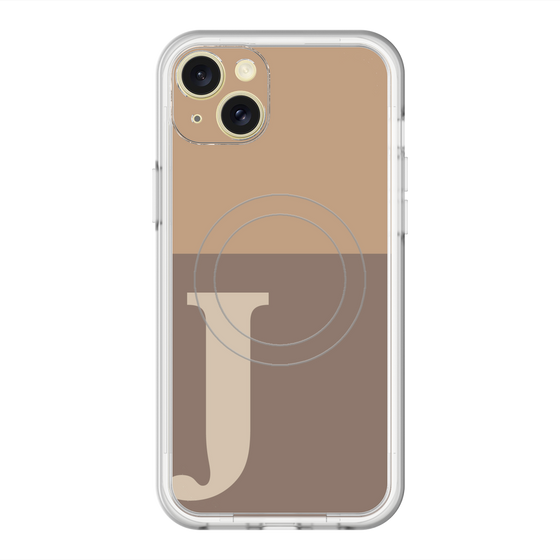 スリムプロテクションプレミアムケース with MagSafe［ オリジナル - initial two tone - J brown ］