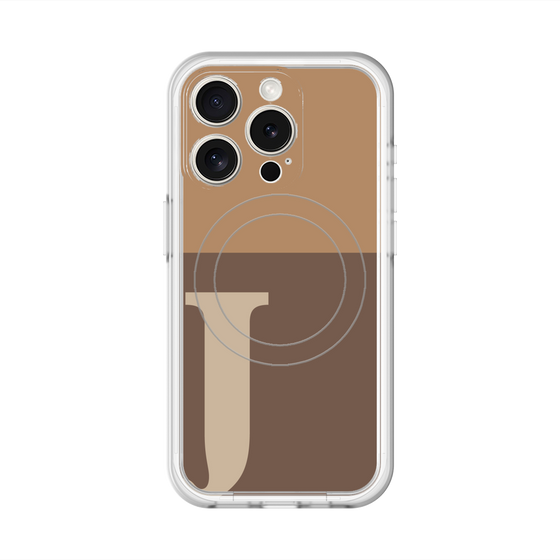 スリムプロテクションプレミアムケース with MagSafe［ オリジナル - initial two tone - J brown ］