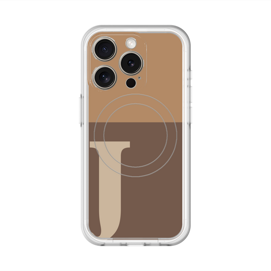 スリムプロテクションプレミアムケース with MagSafe［ オリジナル - initial two tone - J brown ］