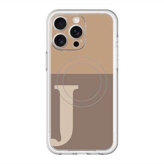 スリムプロテクションプレミアムケース with MagSafe［ オリジナル - initial two tone - J brown ］