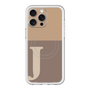 スリムプロテクションプレミアムケース with MagSafe［ オリジナル - initial two tone - J brown ］