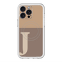 スリムプロテクションプレミアムケース with MagSafe［ オリジナル - initial two tone - J brown ］
