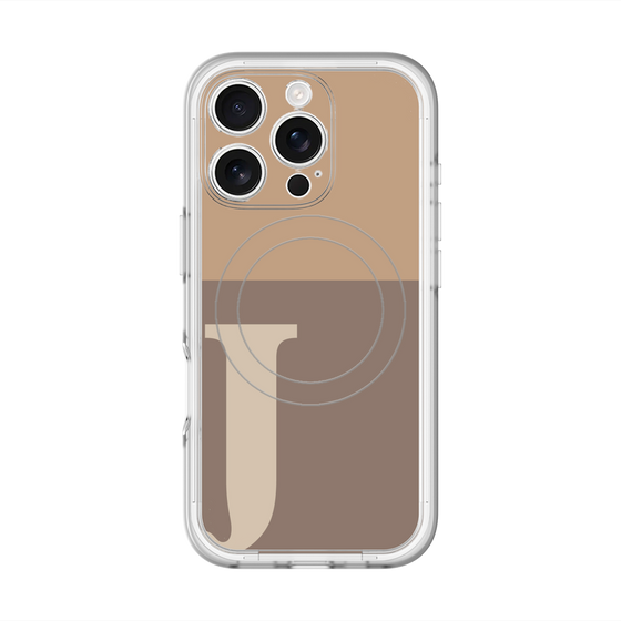 スリムプロテクションプレミアムケース with MagSafe［ オリジナル - initial two tone - J brown ］