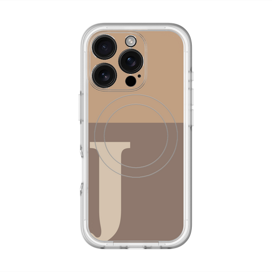 スリムプロテクションプレミアムケース with MagSafe［ オリジナル - initial two tone - J brown ］