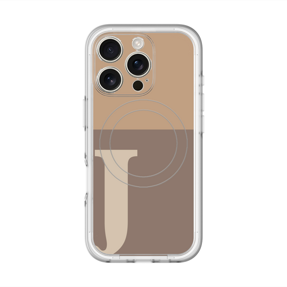 スリムプロテクションプレミアムケース with MagSafe［ オリジナル - initial two tone - J brown ］