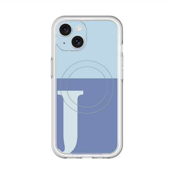 スリムプロテクションプレミアムケース with MagSafe［ オリジナル - initial two tone - J blue ］