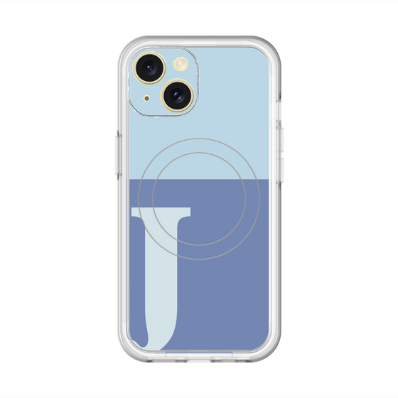 スリムプロテクションプレミアムケース with MagSafe［ オリジナル - initial two tone - J blue ］