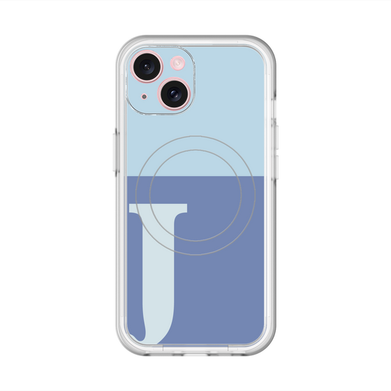 スリムプロテクションプレミアムケース with MagSafe［ オリジナル - initial two tone - J blue ］