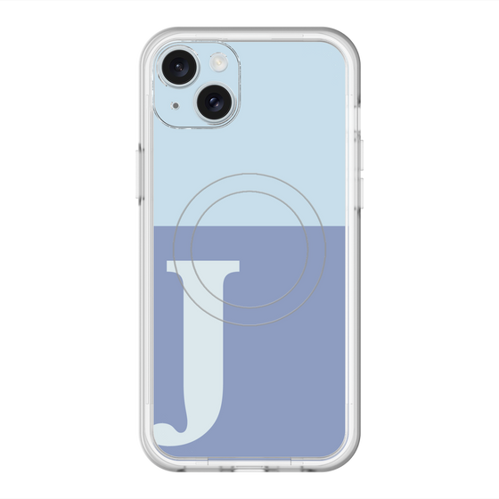 スリムプロテクションプレミアムケース with MagSafe［ オリジナル - initial two tone - J blue ］