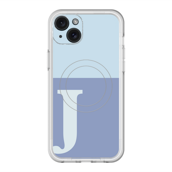 スリムプロテクションプレミアムケース with MagSafe［ オリジナル - initial two tone - J blue ］