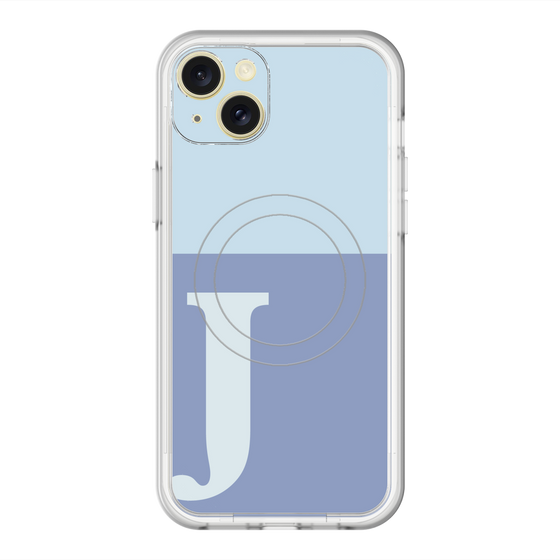 スリムプロテクションプレミアムケース with MagSafe［ オリジナル - initial two tone - J blue ］