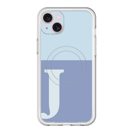 スリムプロテクションプレミアムケース with MagSafe［ オリジナル - initial two tone - J blue ］