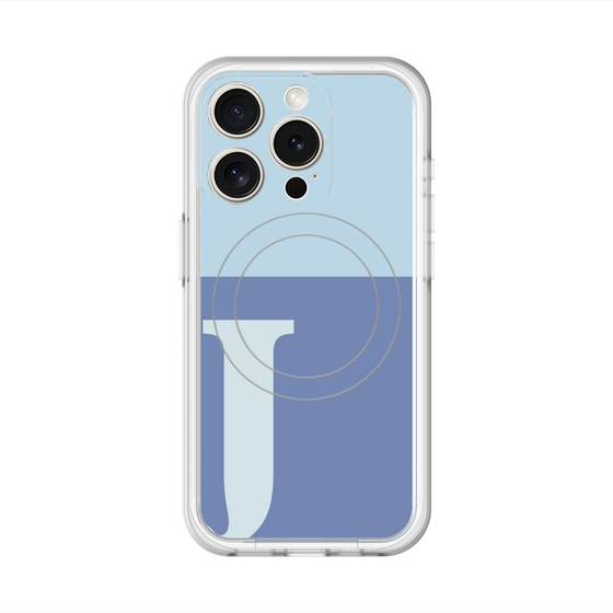 スリムプロテクションプレミアムケース with MagSafe［ オリジナル - initial two tone - J blue ］
