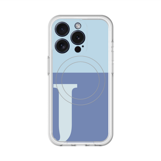 スリムプロテクションプレミアムケース with MagSafe［ オリジナル - initial two tone - J blue ］