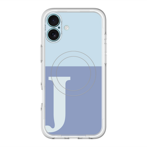スリムプロテクションプレミアムケース with MagSafe［ オリジナル - initial two tone - J blue ］