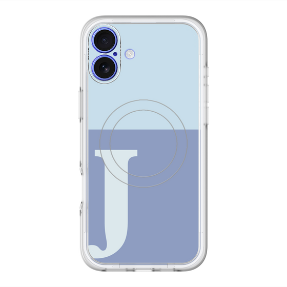 スリムプロテクションプレミアムケース with MagSafe［ オリジナル - initial two tone - J blue ］