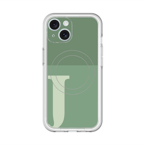 スリムプロテクションプレミアムケース with MagSafe［ オリジナル - initial two tone - J green ］