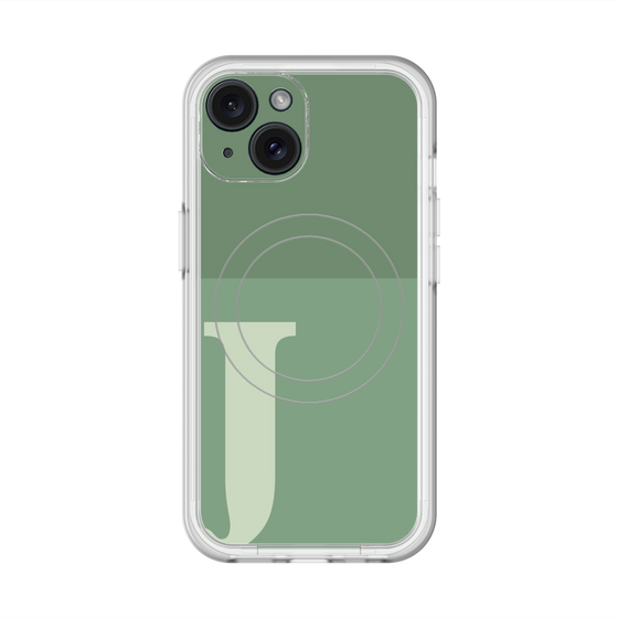 スリムプロテクションプレミアムケース with MagSafe［ オリジナル - initial two tone - J green ］