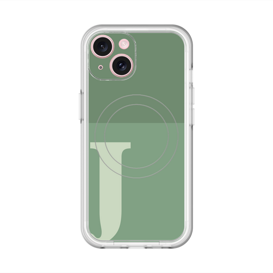 スリムプロテクションプレミアムケース with MagSafe［ オリジナル - initial two tone - J green ］