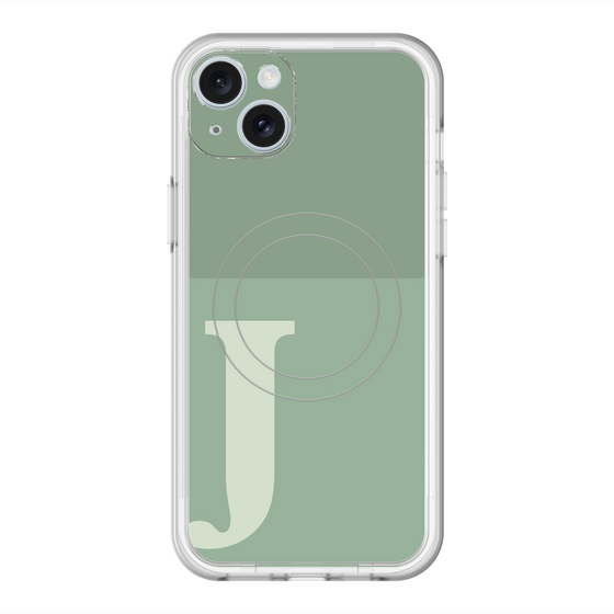 スリムプロテクションプレミアムケース with MagSafe［ オリジナル - initial two tone - J green ］