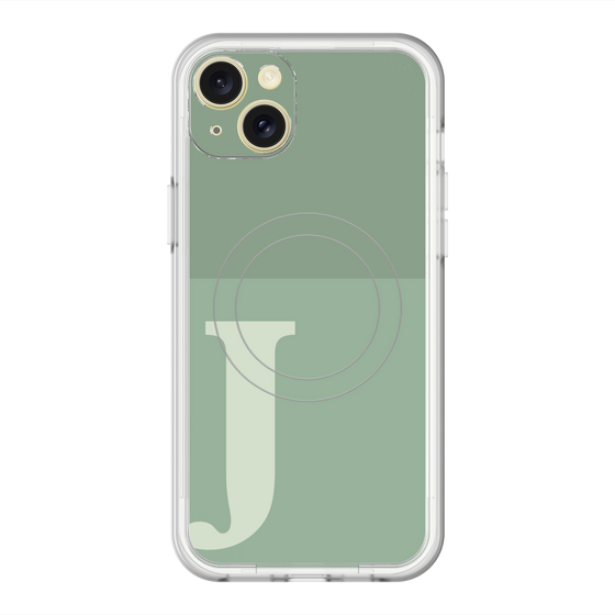 スリムプロテクションプレミアムケース with MagSafe［ オリジナル - initial two tone - J green ］