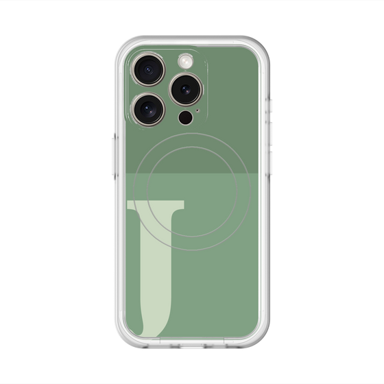 スリムプロテクションプレミアムケース with MagSafe［ オリジナル - initial two tone - J green ］