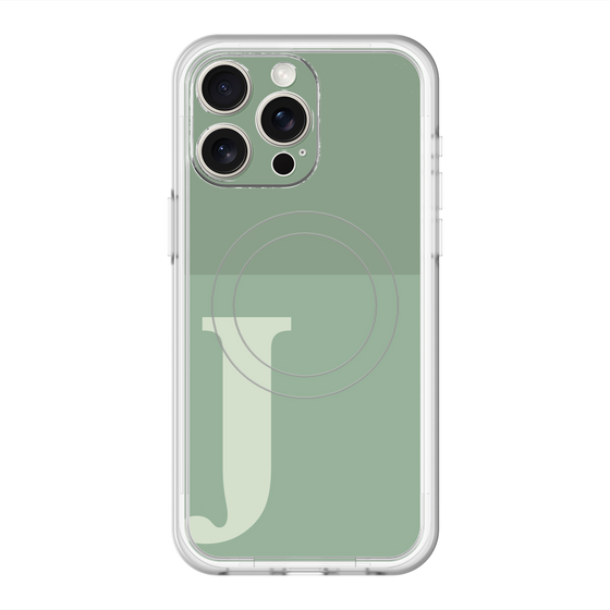 スリムプロテクションプレミアムケース with MagSafe［ オリジナル - initial two tone - J green ］