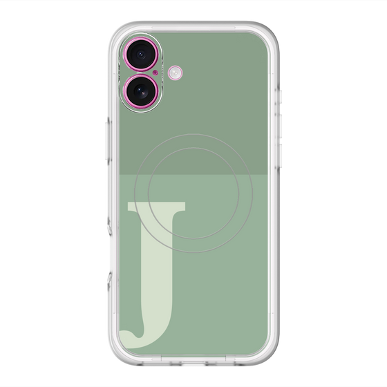 スリムプロテクションプレミアムケース with MagSafe［ オリジナル - initial two tone - J green ］