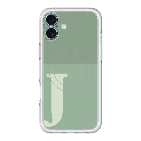 スリムプロテクションプレミアムケース with MagSafe［ オリジナル - initial two tone - J green ］