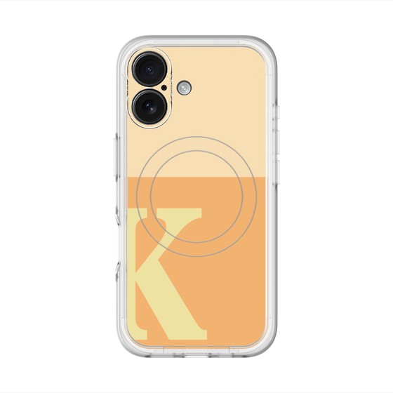 スリムプロテクションプレミアムケース with MagSafe［ オリジナル - initial two tone - K orange ］