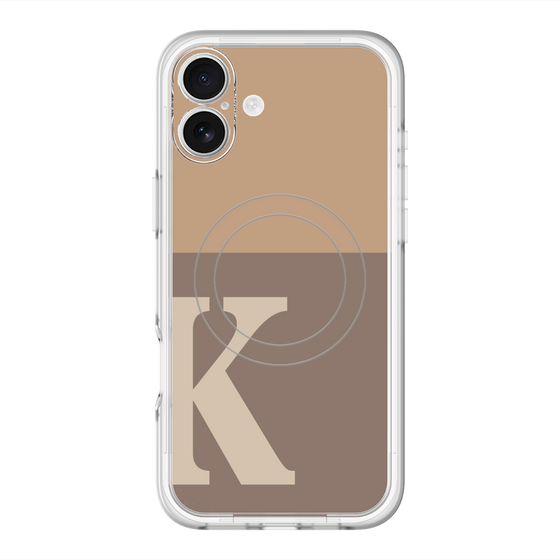 スリムプロテクションプレミアムケース with MagSafe［ オリジナル - initial two tone - K brown ］