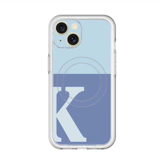スリムプロテクションプレミアムケース with MagSafe［ オリジナル - initial two tone - K blue ］
