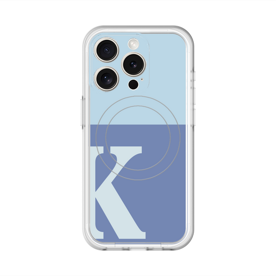 スリムプロテクションプレミアムケース with MagSafe［ オリジナル - initial two tone - K blue ］