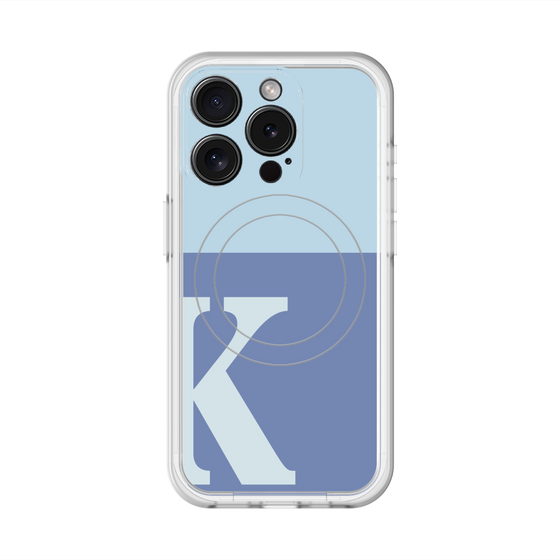 スリムプロテクションプレミアムケース with MagSafe［ オリジナル - initial two tone - K blue ］