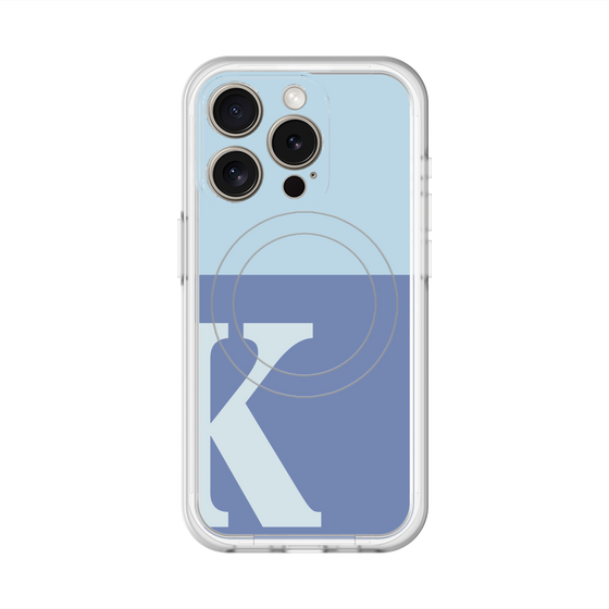 スリムプロテクションプレミアムケース with MagSafe［ オリジナル - initial two tone - K blue ］