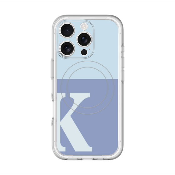 スリムプロテクションプレミアムケース with MagSafe［ オリジナル - initial two tone - K blue ］