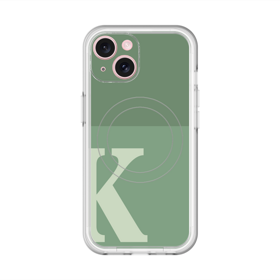 スリムプロテクションプレミアムケース with MagSafe［ オリジナル - initial two tone - K green ］