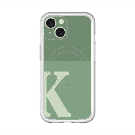 スリムプロテクションプレミアムケース with MagSafe［ オリジナル - initial two tone - K green ］