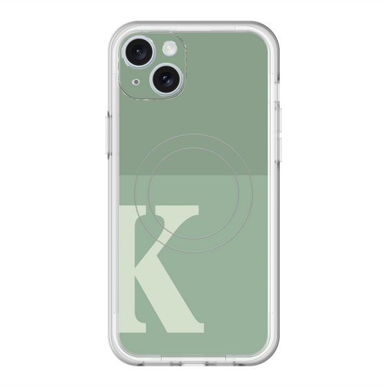 スリムプロテクションプレミアムケース with MagSafe［ オリジナル - initial two tone - K green ］