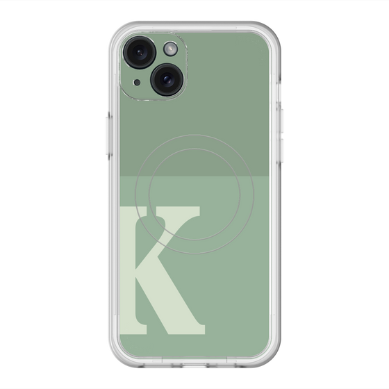 スリムプロテクションプレミアムケース with MagSafe［ オリジナル - initial two tone - K green ］