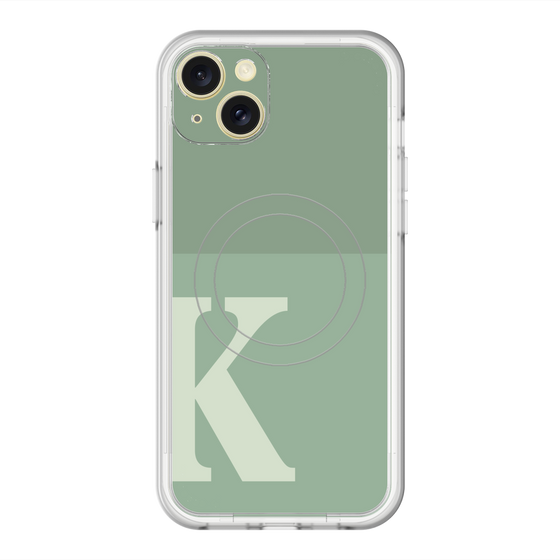 スリムプロテクションプレミアムケース with MagSafe［ オリジナル - initial two tone - K green ］